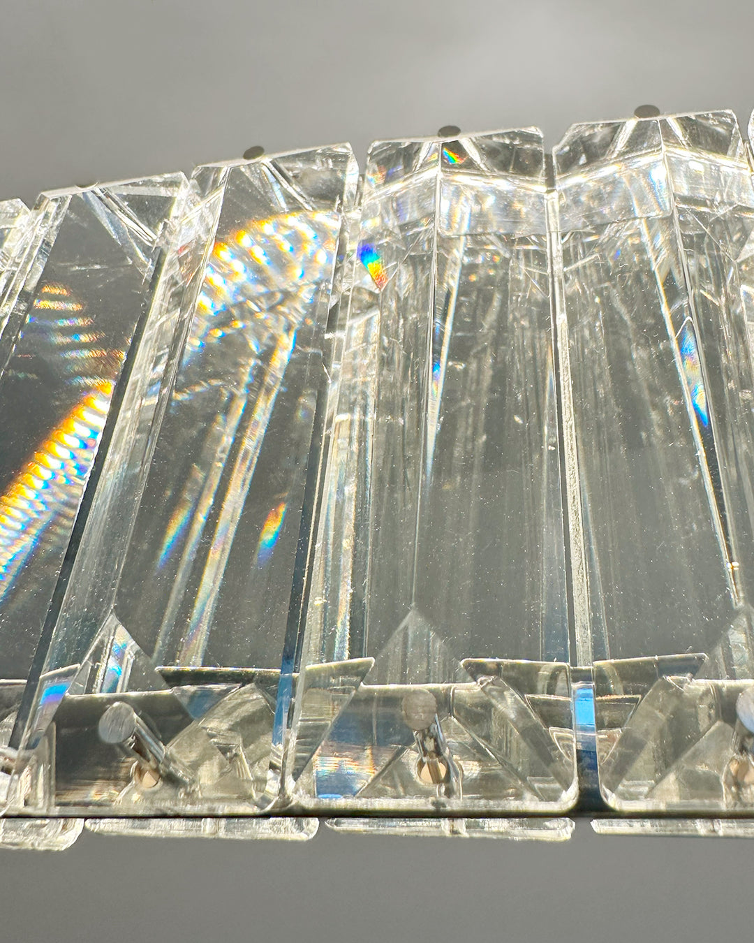 LED pendant light 13W, 2700K, chrome, L1440, curved crystal