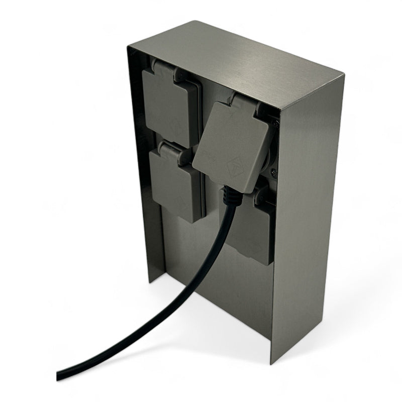 Steckdosen Säule 4-fach für den Außeneinsatz. Artikel 357001, die Getränkemacher.