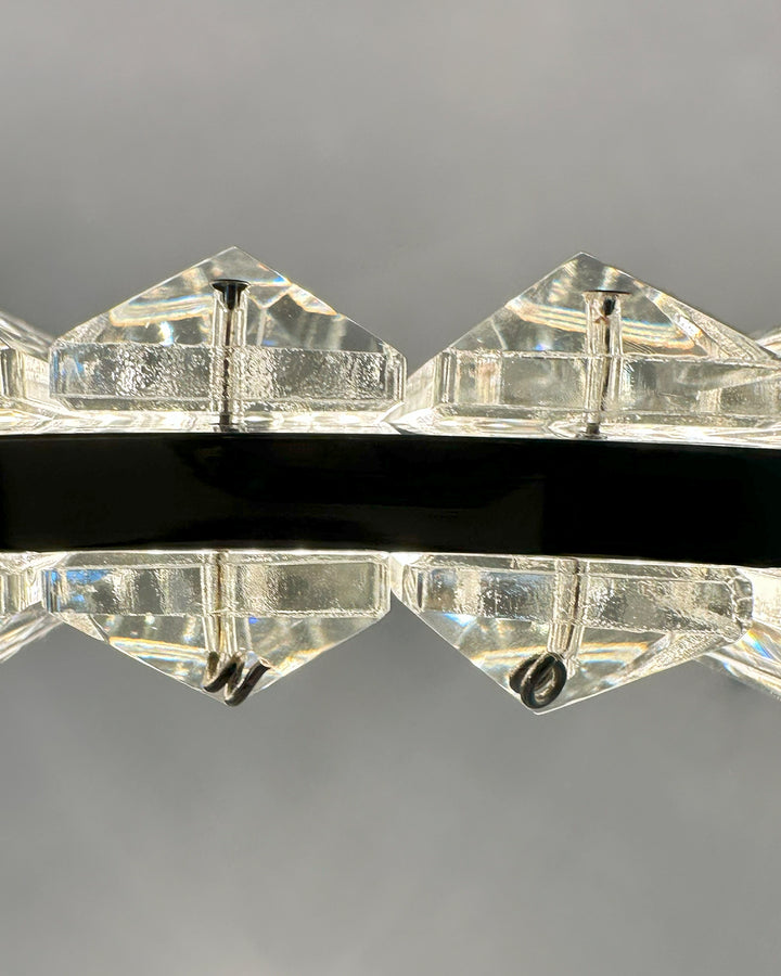 LED pendant light 13W, 2700K, chrome, L1440, curved crystal