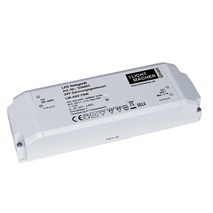 LED power supply 24V DC, 75W, IP20