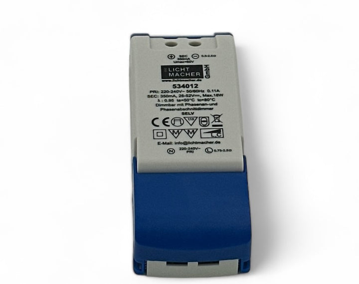 LED-Trafo Treiber Artikelnr. 534012 von der Lichtmacher GmbH. Elektrozubehör.