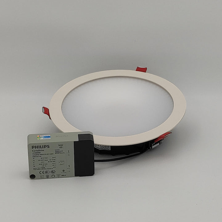 SALE LED recessed downlight "Noi XL" 30W, 3000K, IP44, white incl. transformer