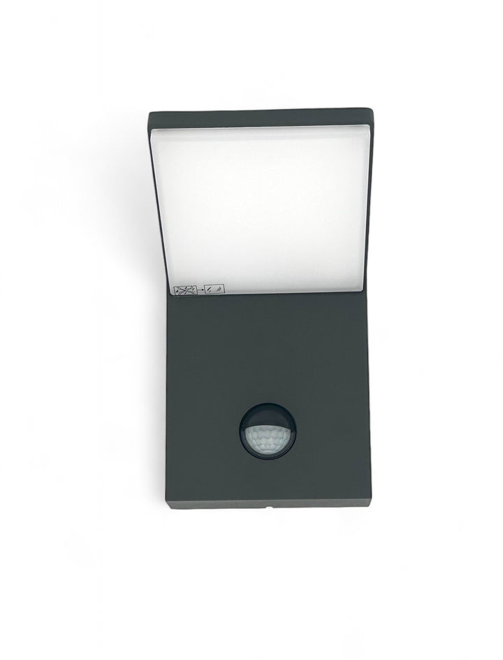 LED wall light 9.5W 600lm with PIR motion sensor, anthracite