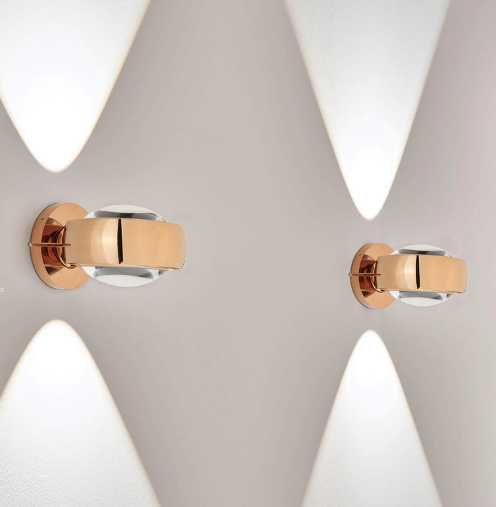 LED wall light 12W (2*6), 2700K, rose gold, rotatable, TRIAC