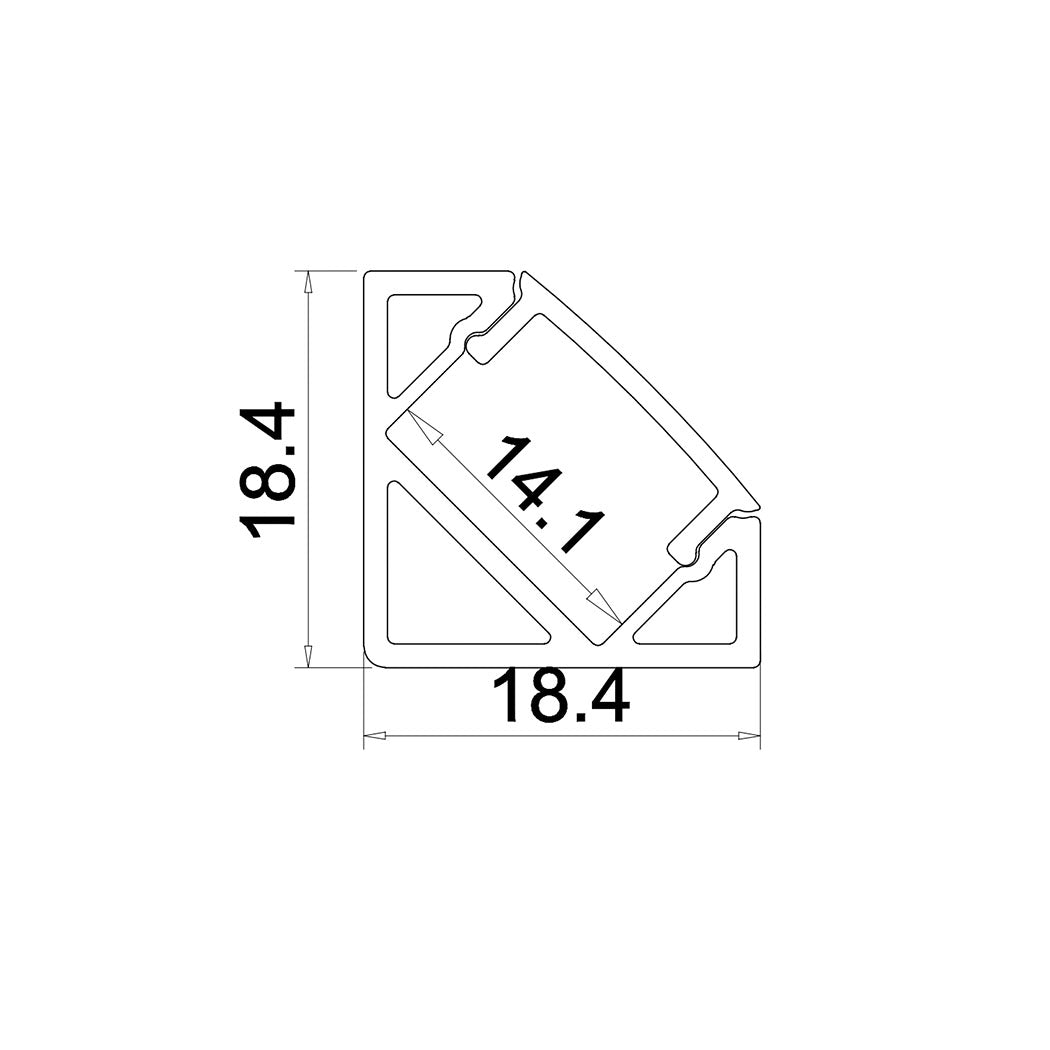 LED aluminum profile rail construction "Skien" 45°