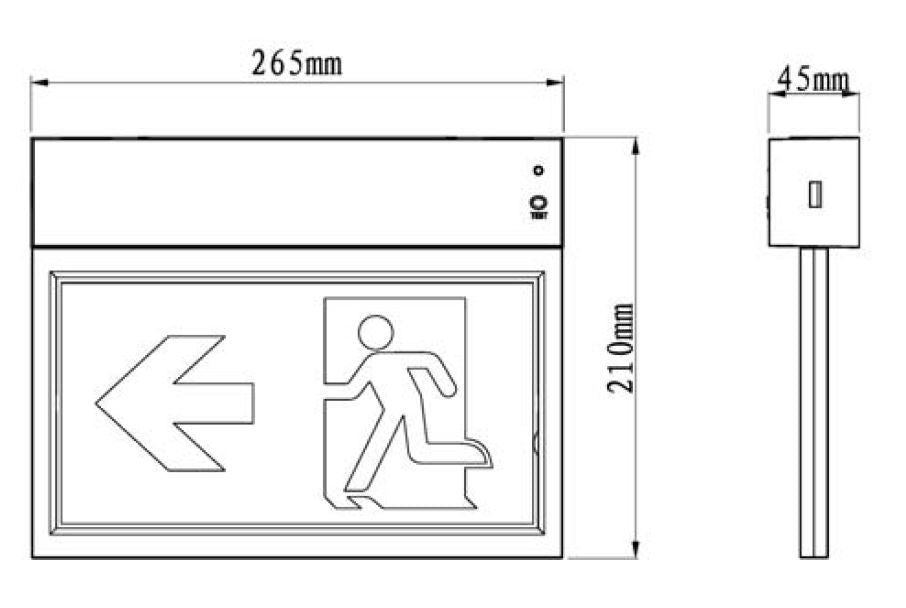 Emergency light GAM, 3 hours 24M recognition method, including pictogram