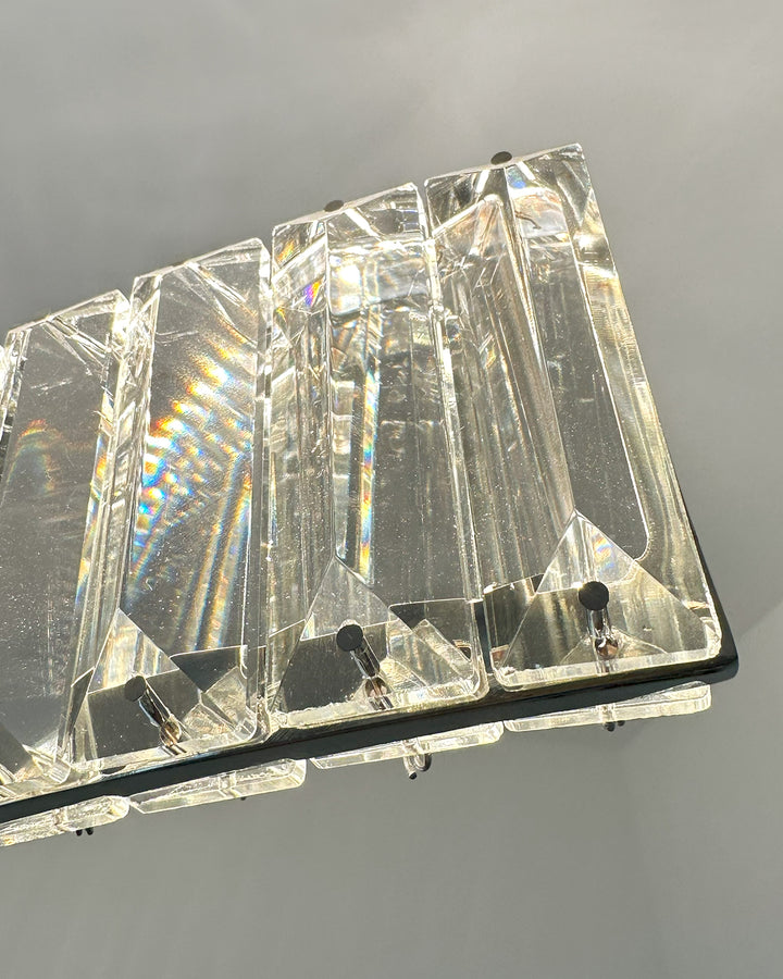 LED pendant light 13W, 2700K, chrome, L1440, curved crystal