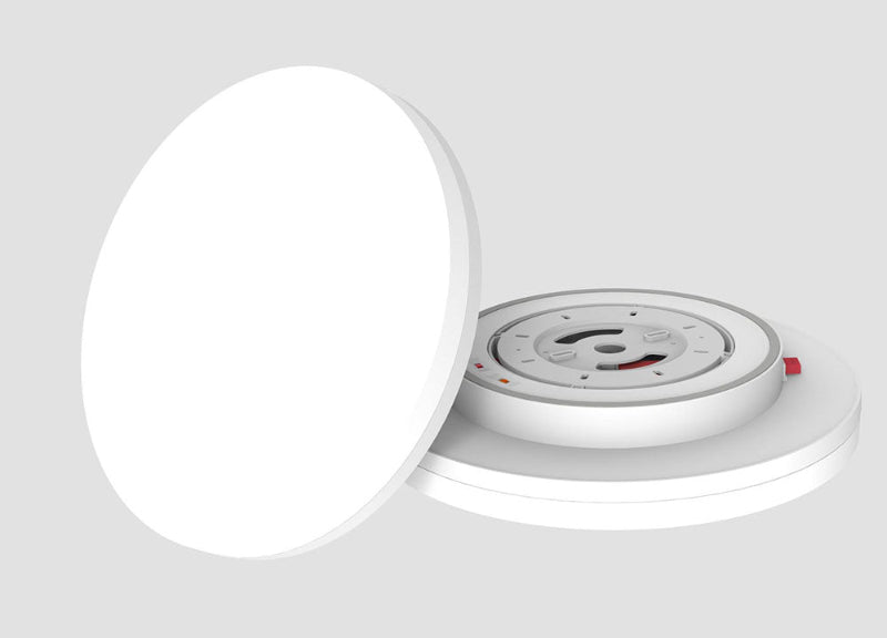 LED Deckenaufbauleuchte Winston, rund, weiß, zeitloses, schlichtes Design. Artikelnummer 9088000, die Lichtmacher.