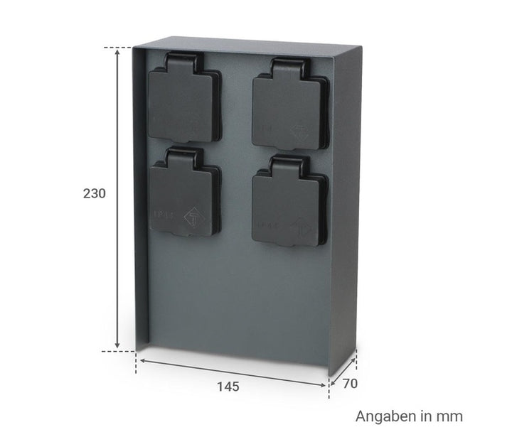 Outdoor socket column, anthracite, IP44, 4x Schuko 