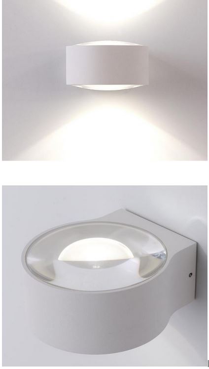 LED Wandleuchte "Lens", 2*4W, 2700K, mit Linsen, Anthrazit, IP54