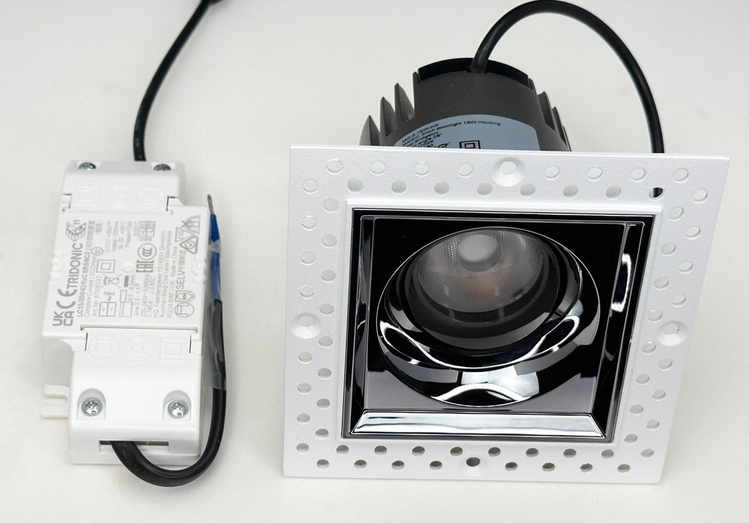 LED Einbaustrahler eckig ohne Rahmen "Core", 15W, 2700K, CRI>90, IP20