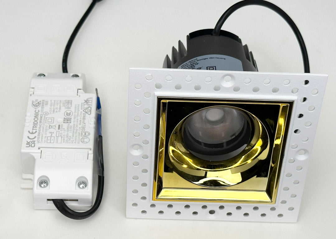 LED Einbaustrahler eckig ohne Rahmen "Core", 15W, 2700K, CRI>90, IP20