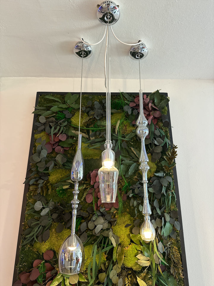 LED Pendelleuchte Swing 3W, 27K, Chrom, mit Glas Element