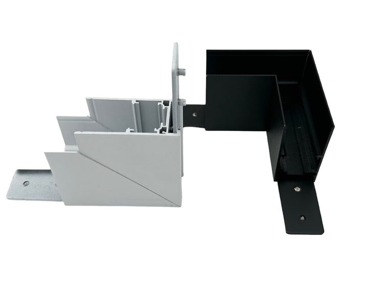 48V magnetic rail "Magneto" surface-mounted connector 90° me., high, hor. or vrt., black or white