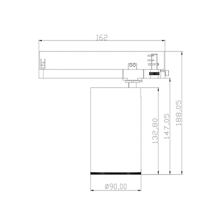 LED 3-phase spotlight "Sun", 42 watts