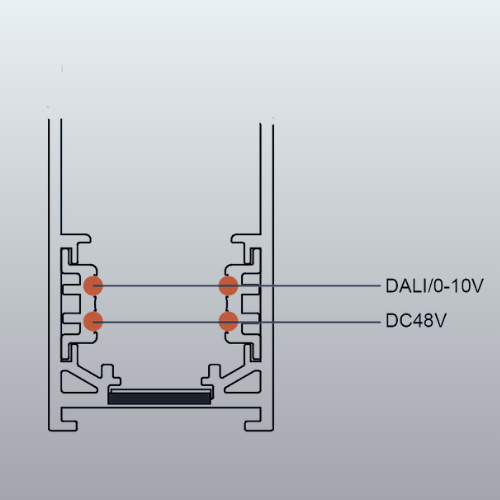 48V magnetic rail "Magneto" high construction, 2M, black or white