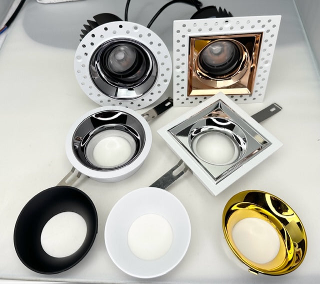 LED Einbaustrahler eckig mit Rahmen "Core", 15W, 2700K, CRI>90, IP20