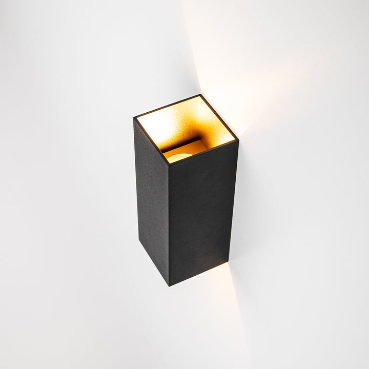 LED Wandleuchte "Cube", 8W, Schwarz/Gold