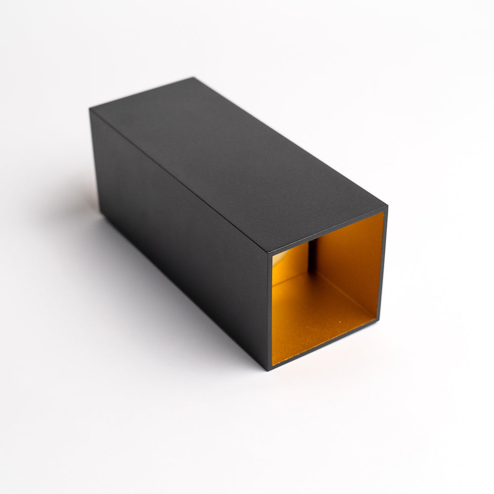 LED Wandleuchte "Cube", 8W, Schwarz/Gold