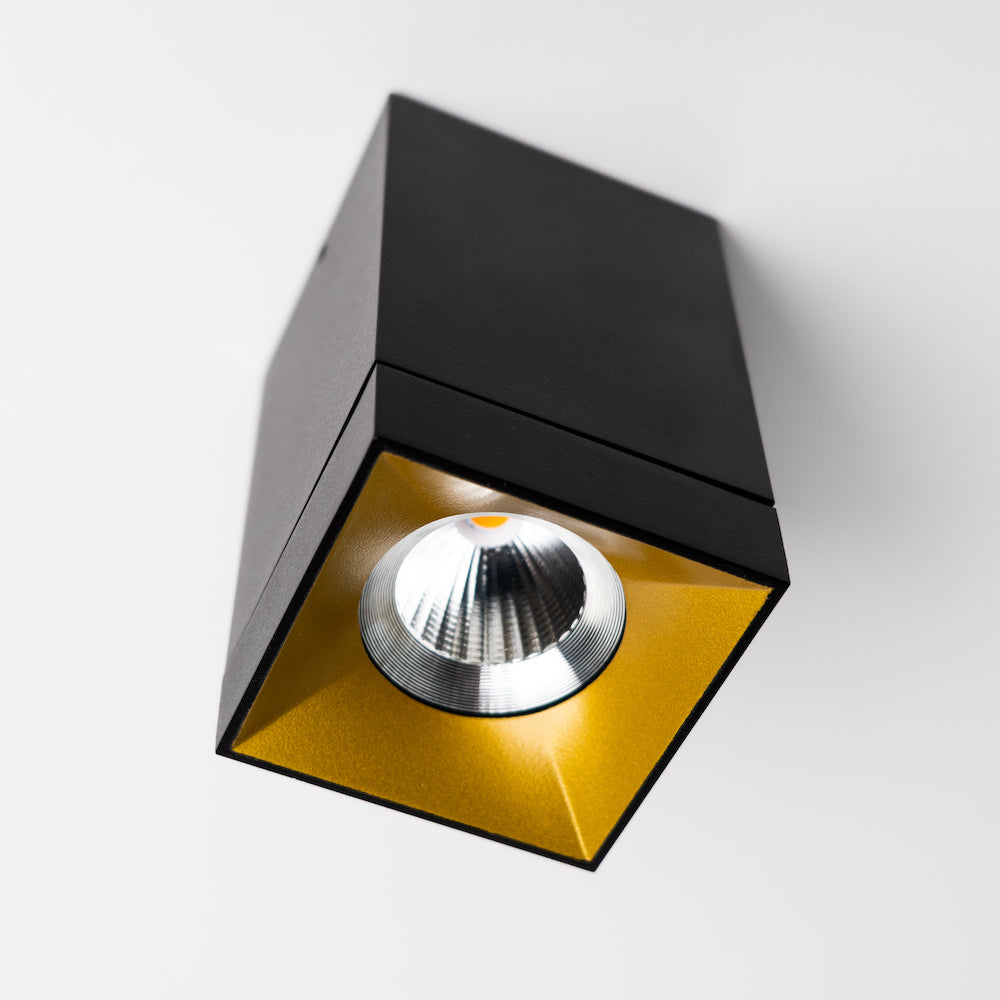 LED Deckenaufbauleuchte "Palermo", 8.9W, Schwarz/Gold